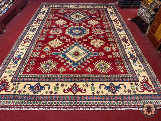 The Crimson Hearth - Hand-Knotted Afghan Turkoman Bokhara Carpet