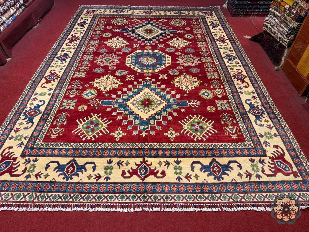 The Crimson Hearth - Hand-Knotted Afghan Turkoman Bokhara Carpet