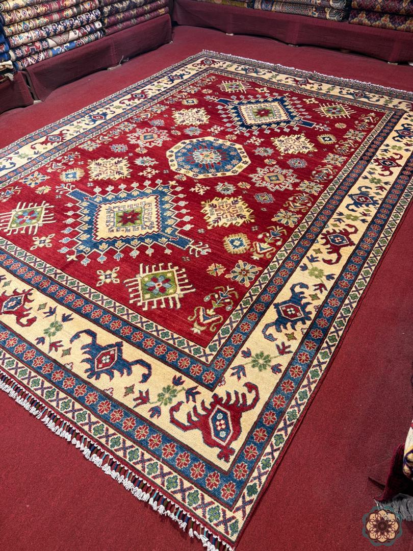 The Crimson Hearth - Hand-Knotted Afghan Turkoman Bokhara Carpet