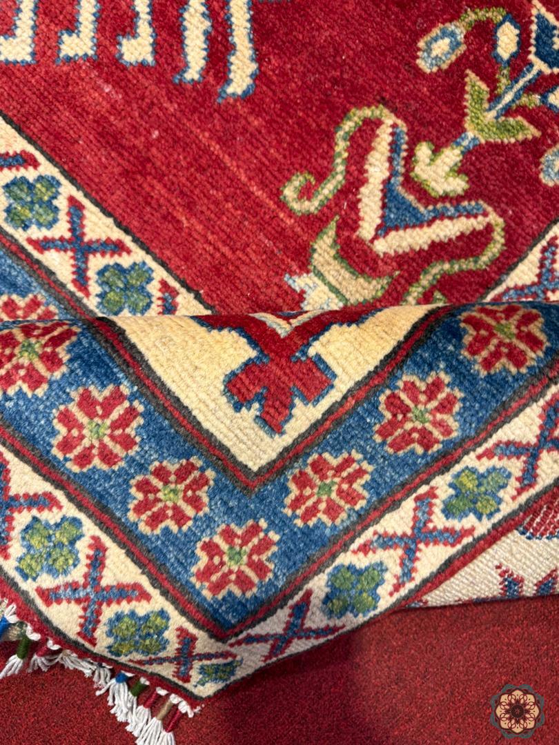 The Crimson Hearth - Hand-Knotted Afghan Turkoman Bokhara Carpet
