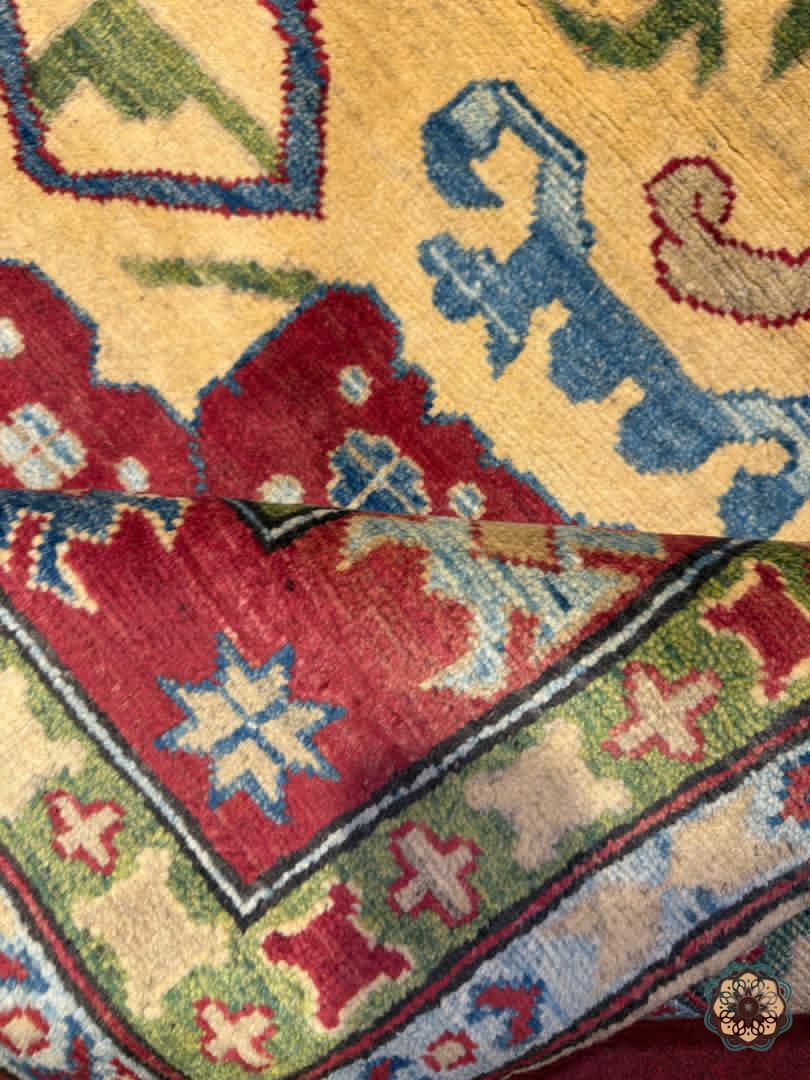 The Golden Blossom - Hand-Knotted Afghan Chobi-Inspired Carpet