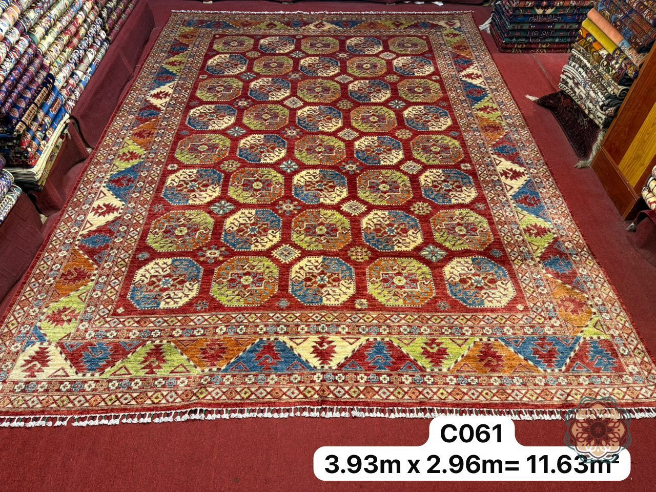 Vibrant Hand-Knotted Afghan Tribal Bokhara Area Rug - Authentic Wool Masterpiece C061