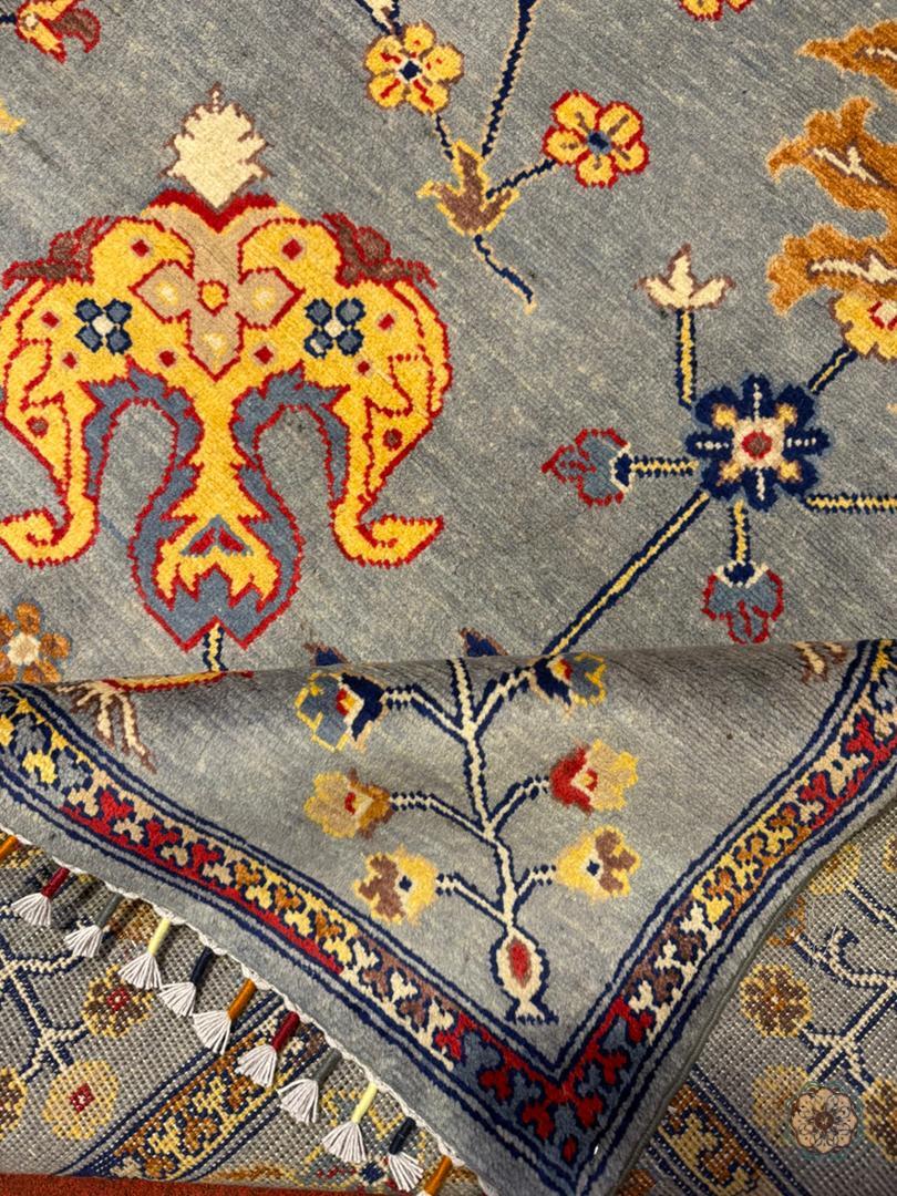 Captivating Hand-Knotted Afghan Mughal-Inspired Area Rug - Blending Tradition with Whimsy C068