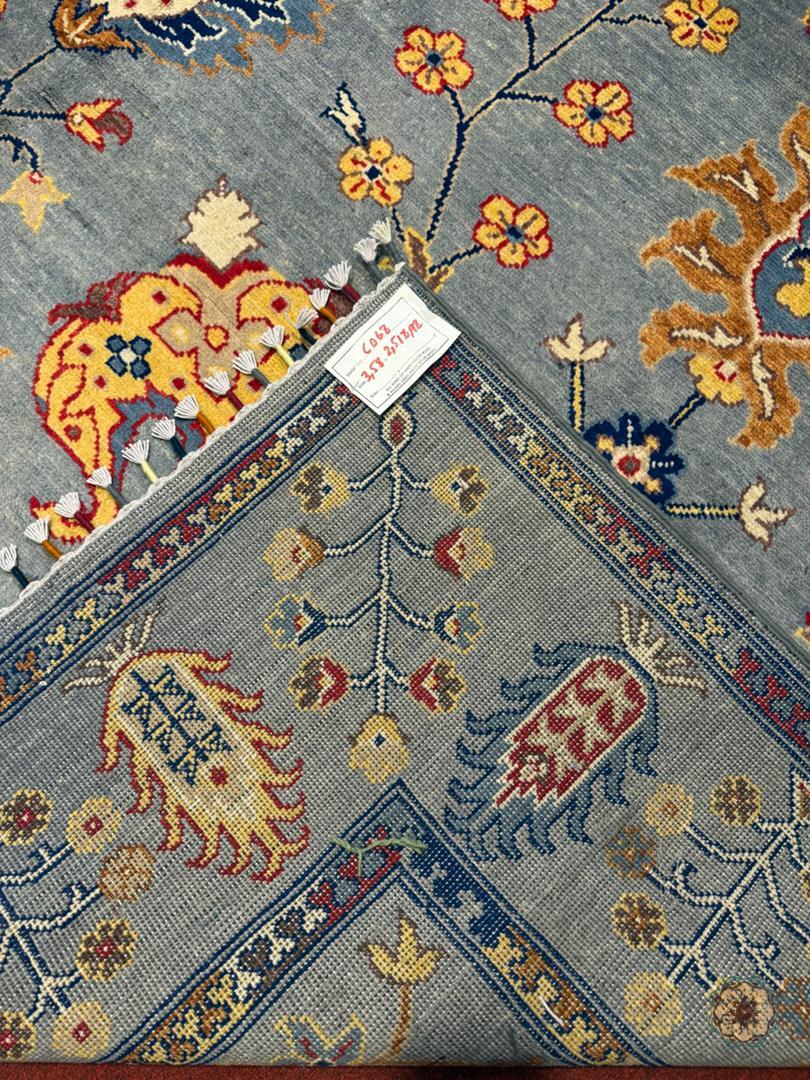 Captivating Hand-Knotted Afghan Mughal-Inspired Area Rug - Blending Tradition with Whimsy C068
