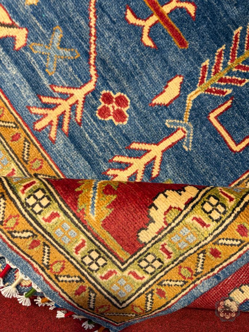 C060 Bold Hand-Knotted Afghan Tribal Chobi Kilim-Inspired Area Rug - Geometric Splendor