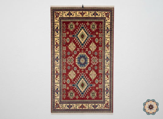 The Crimson Hearth - Hand-Knotted Afghan Turkoman Bokhara Carpet