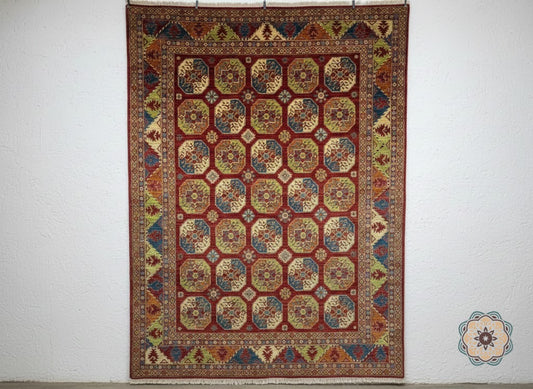 Vibrant Hand-Knotted Afghan Tribal Bokhara Area Rug - Authentic Wool Masterpiece C061
