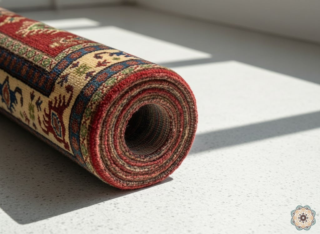 The Crimson Hearth - Hand-Knotted Afghan Turkoman Bokhara Carpet