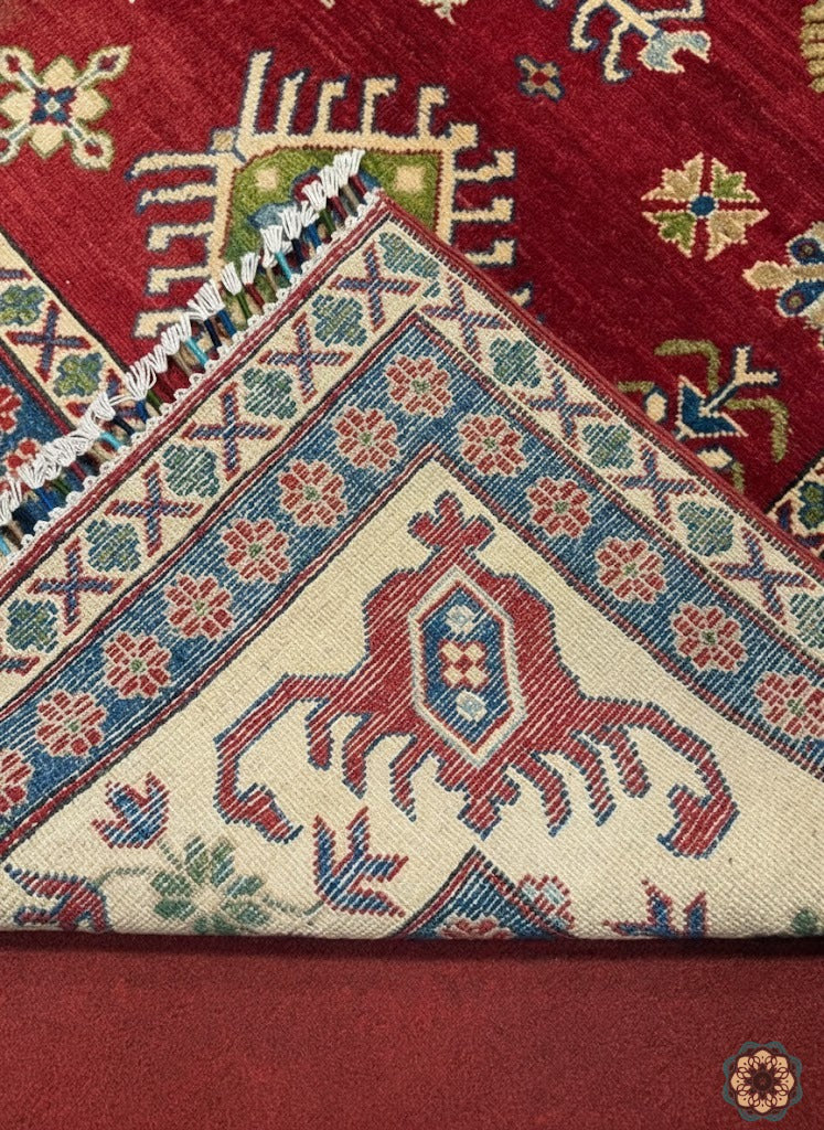 The Crimson Hearth - Hand-Knotted Afghan Turkoman Bokhara Carpet